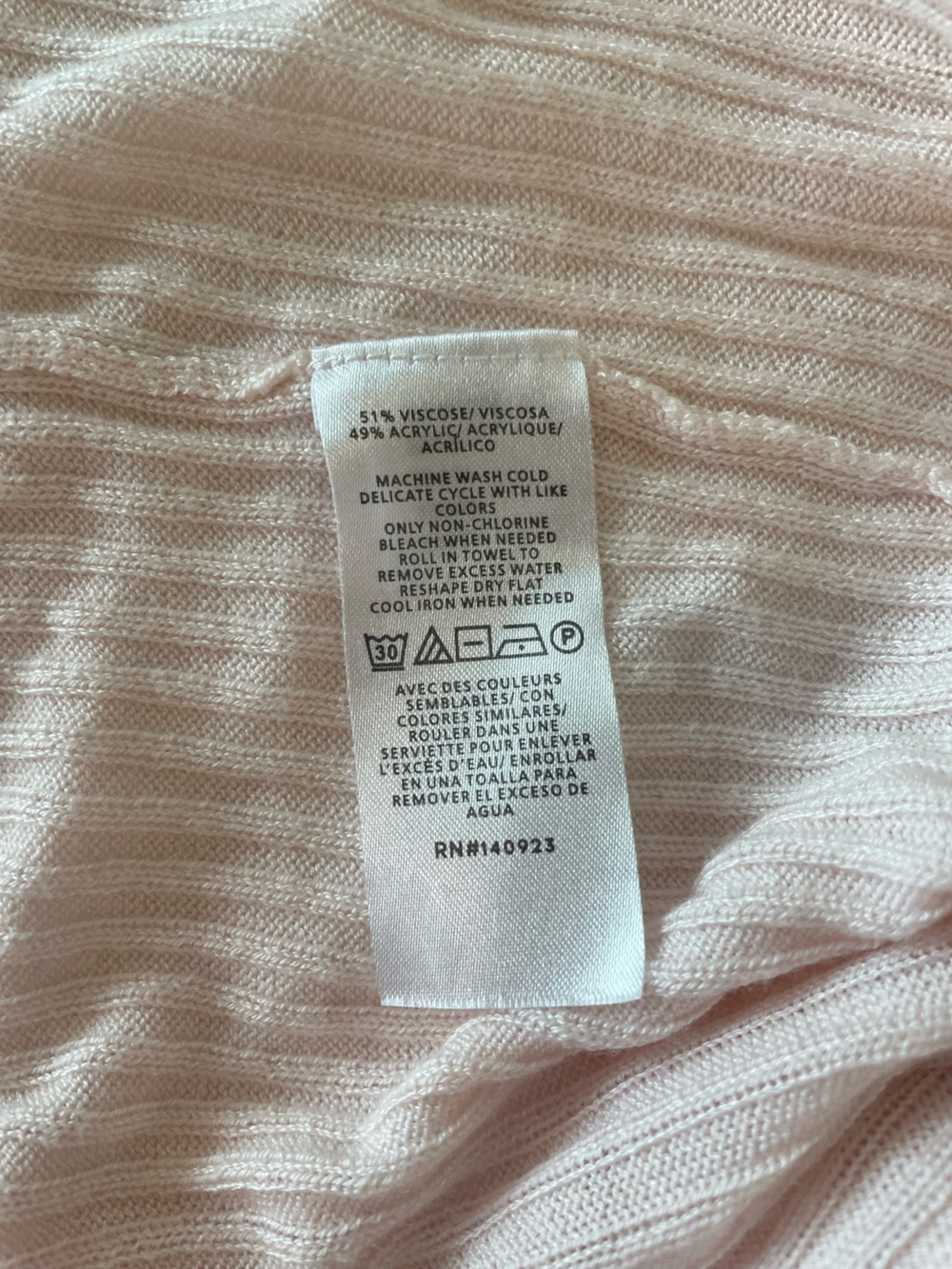 LOFT Pale Pink Open-Front Ribbed Cardigan - Picture 4 of 5